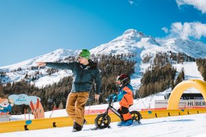 Fun during the Dolomites skiing week for kids in Carezza, Dolomites 